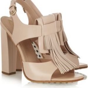 Tod's Shoes - Tod's Fringed Leather Heels 35 Tod's Shoes - Tod's Fringed Leather Heels 35